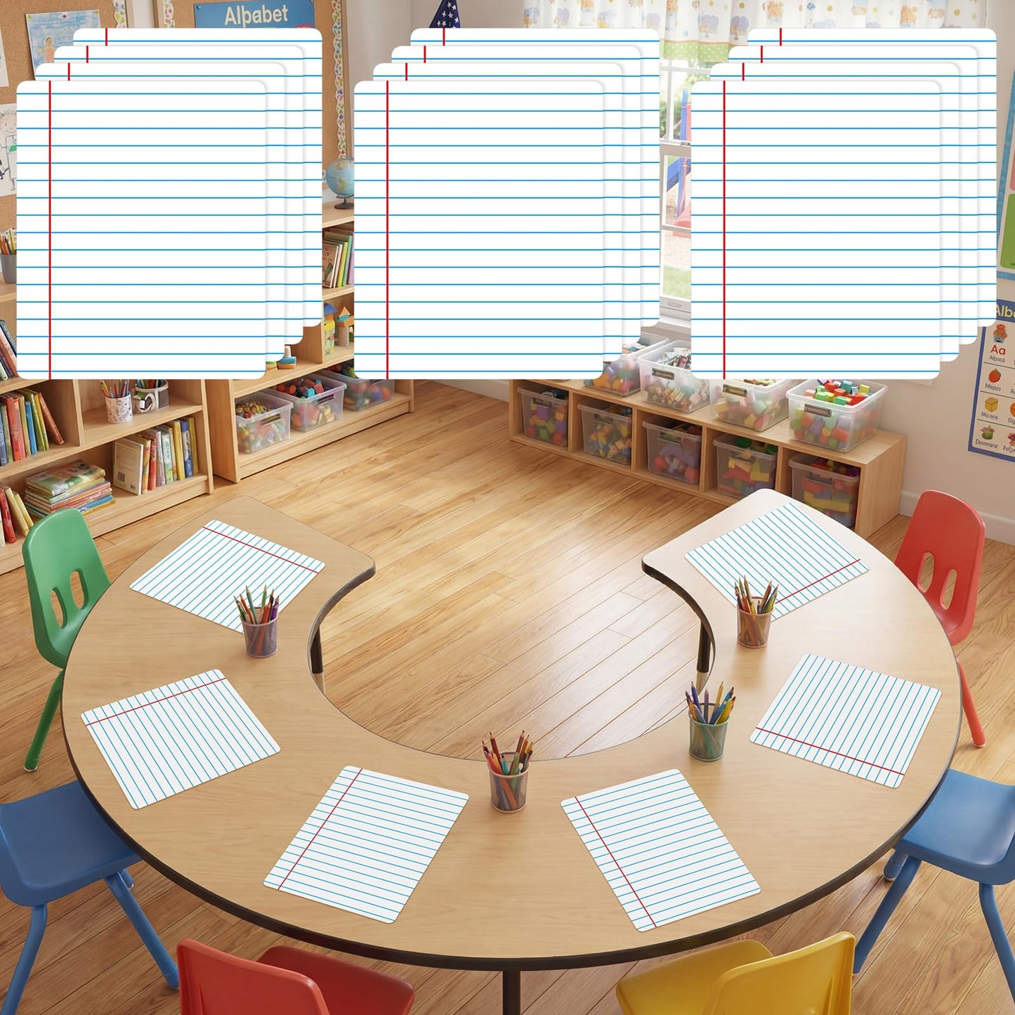 Lincia 12 Pcs Large 12'' Dry Erase Dots for Classroom Table Removable Dry Erase Circles Table Dots for Wall Decals, Whiteboards, Desks, Wall Decals Student, Teacher School Supplies