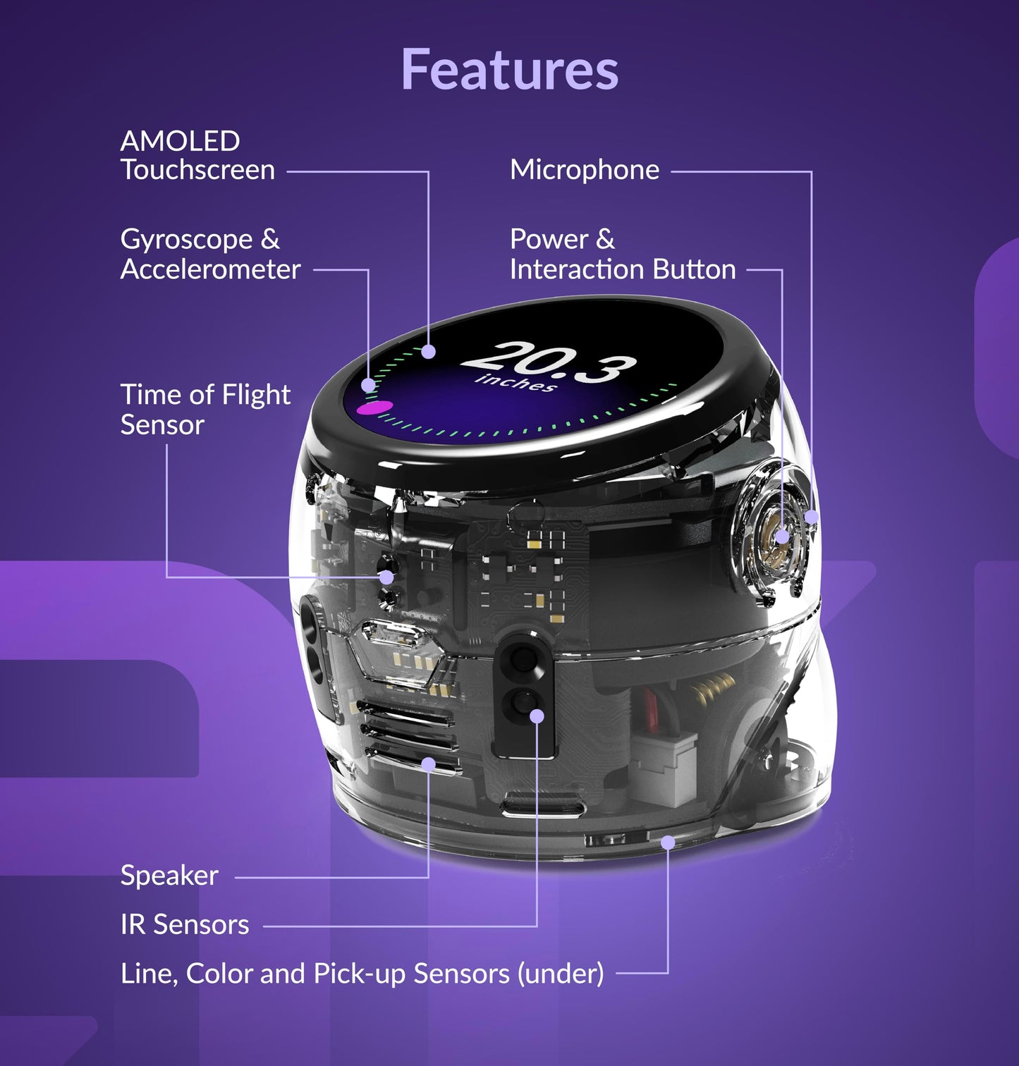 Ozobot Ari Entry Kit | Interactive Learning Robot with Touch Screen, ToF Sensor, Accelerometer, Gyroscope, and AI Integration | Hands-On STEM Education for Classrooms and Homeschool