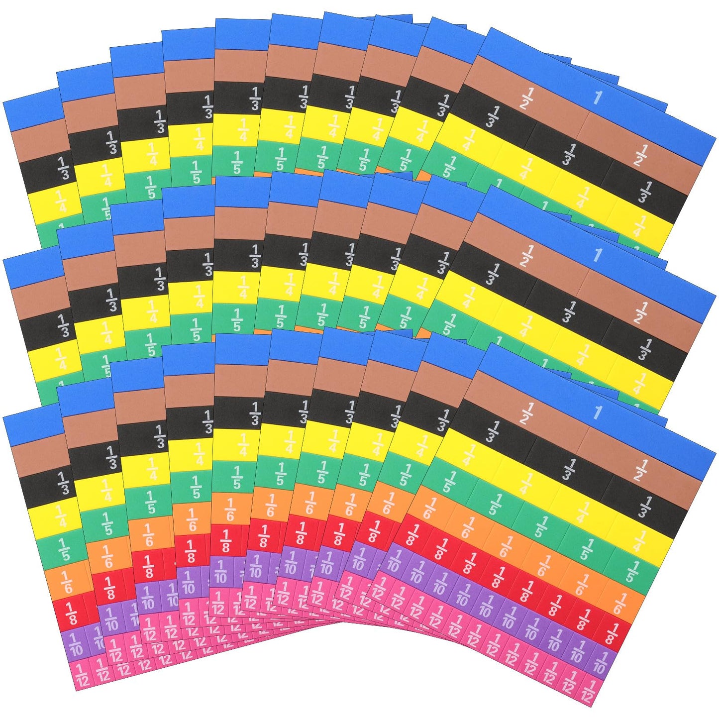 Sayglossy 30 Sets Fraction Tiles Set for Math Classroom Fractions Manipulatives Math Learning Manipulatives for Home School Supplies
