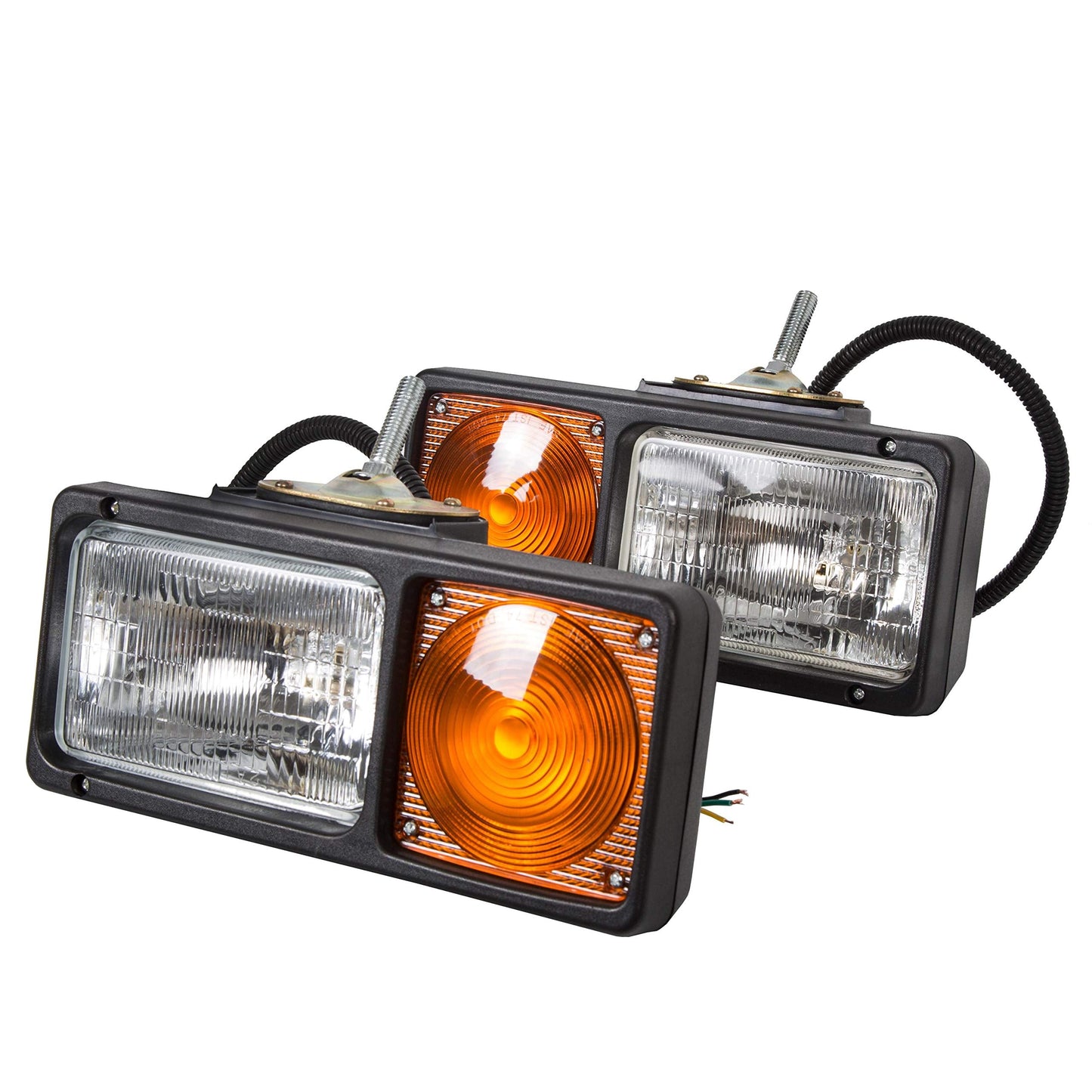 HECASA Universal Trunk Snowplow Lights - Clear Lens & Black Housing Replacement, Model CB-635