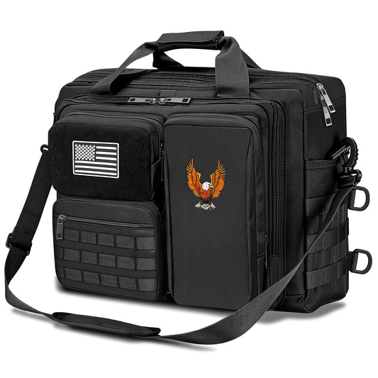 BYIECLD Tactical Laptop Bag for Men, 14 Inch & 18 Inch Military Messenger Bag, 900D Nylon Water Resistant Computer Bag with Luggage Strap, Multipurpose Work Bag for Travel, Business, Campus