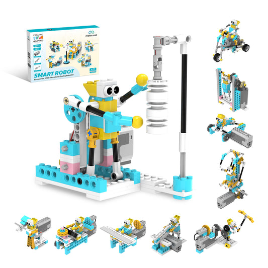 Makerzoid Smart Robot,72-in-1 STEM Educational Toy, Electronic Building Robots Toy, Robotics Learning Kit, Logical Training Kit, DIY Robot Building Set for Kids Ages 6+