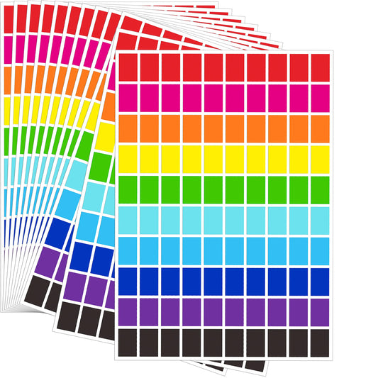 YSHIHE Colored Labels 2500 Pcs - 10 Color Stickers 1/2" x 3/4" Price Sticker for File Folder Tabs, Garage Sale, Price tag etc