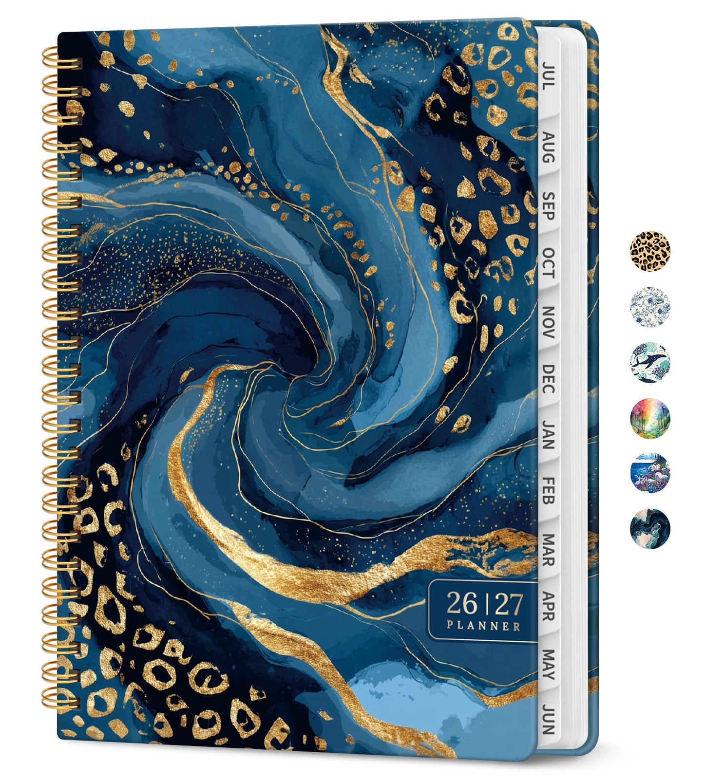 Planner 2026–2027, Weekly & Monthly Academic Organizer for School Year, Jul 2026–Jun 2027, Hardcover Planner with Tabs, Back to School Essential, 6.3" x 8.5", Auric Cascade