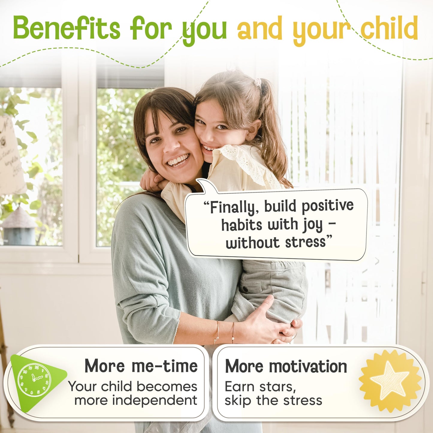 LIKARTO Magnetic Reward Chart for Kids with 280 Magnets - Behavior Chart for Kids at Home - Responsibility Reward Chart - Chore Chart - Visual Schedule - Ideal for Ages 3-9, Autism, ADHD - Green