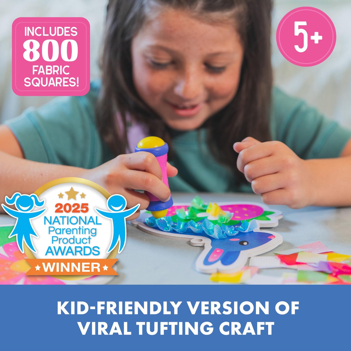Educational Insights Tufting Kit - Arts and Crafts for Kids Ages 4-8, Poke in Art Kits for Girls & Boys, DIY Kids Craft Kit, Mess Free Art Set with Crafting Supplies, Easy Toddler Crafts