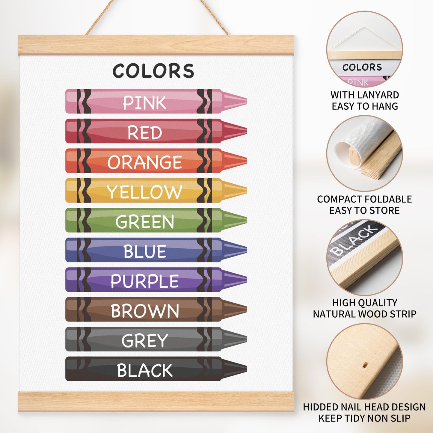 EliteSign Educational Preschool Learning Posters, Alphabet Numbers Posters for Toddlers, ABC Banner Wall Hanging Posters Decor for Classroom Playroom Nursery Kids Room, 12x17 Inch Set of 2