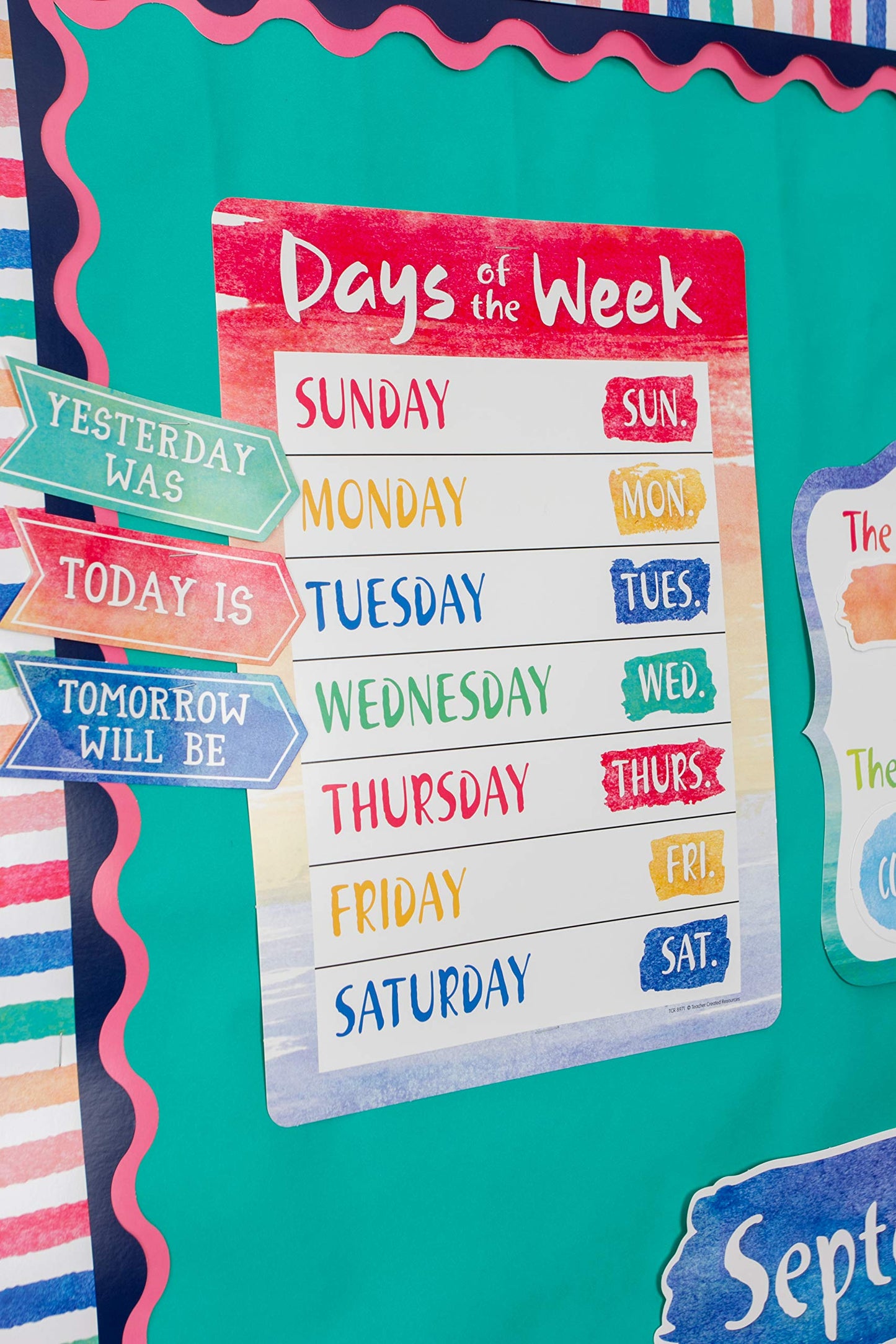 Teacher Created Resources Watercolor Calendar Bulletin Board - 8971 (Pack of 2)