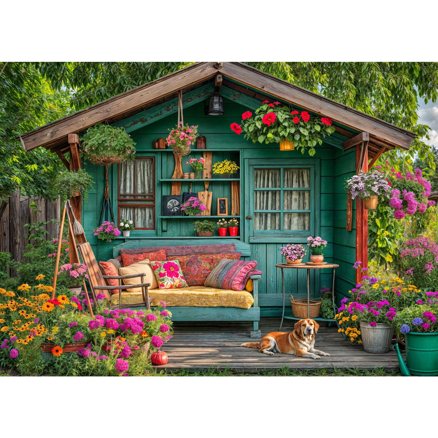 TangMosaic 1000 Piece Puzzle for Adults, Flower House Jigsaw Puzzle, Family Puzzles Game, Interlock Perfectly No Dust, Home Decoration Puzzle, Gifts for Parents Mother's Father's Day