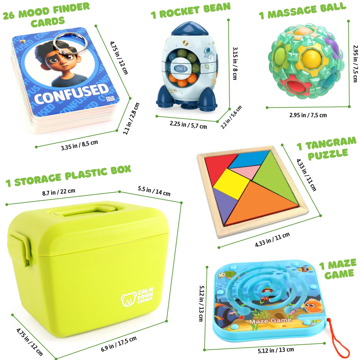 CALM DOWN CORNER the Original Kit for Kids — Therapist-Developed Emotional Regulation Set with Sensory Fidget Tools, Feeling Cards & 100+ Calming Activities for Home, Classroom & Therapy