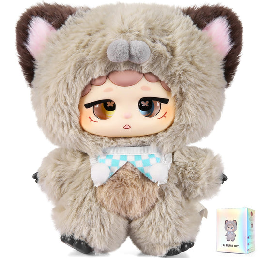 𝐀𝐈-𝐩𝐨𝐰𝐞𝐫𝐞𝐝 Plush Interactive Toy with Multiple Languages Switchable, Mini Communicatible Companion Bauble, Creative Simulated Rechargeable Doll Plaything for Kids Children Ages 3+ (8" High)