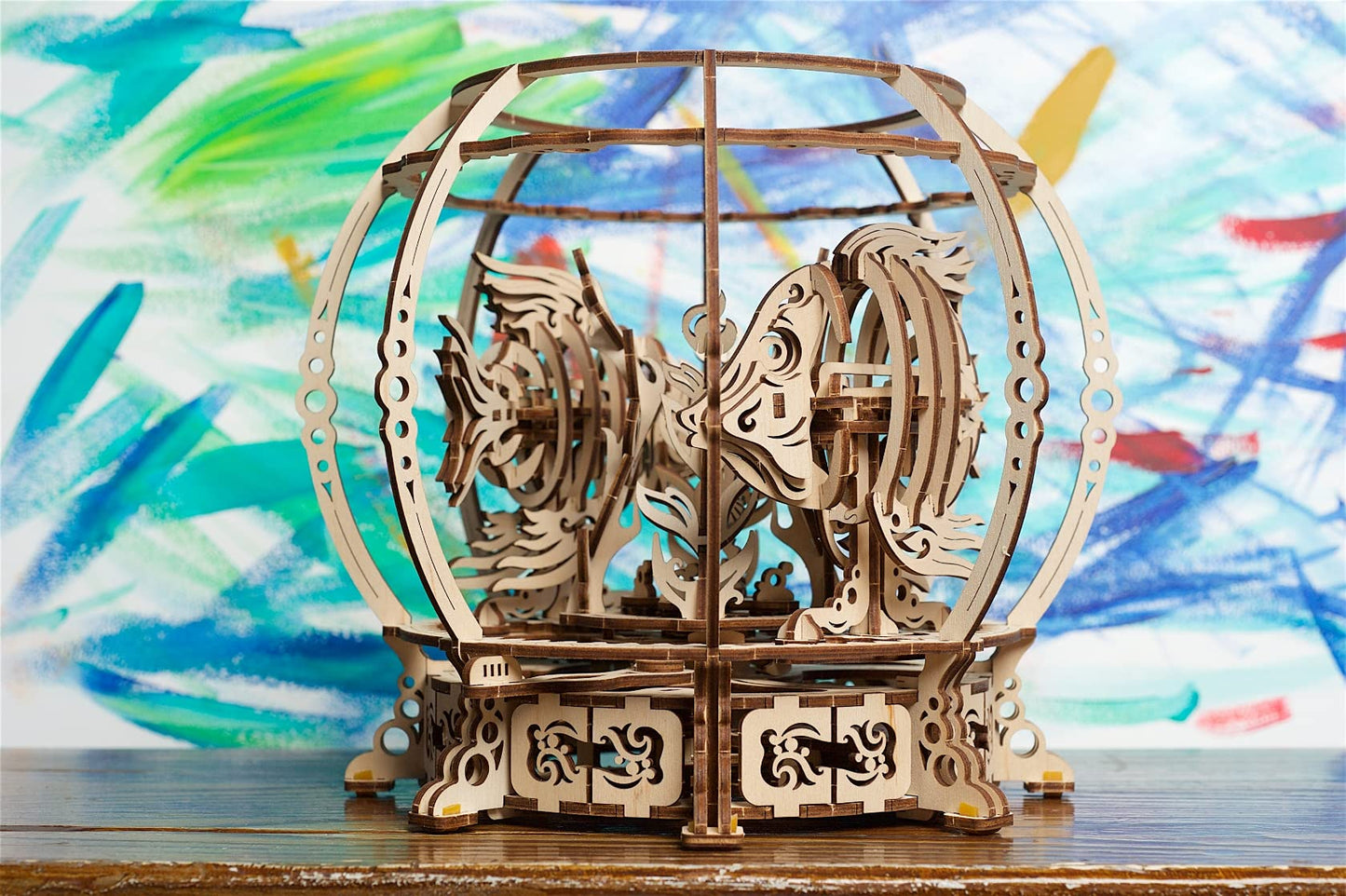 UGEARS Aquarium 3D Wooden Puzzles for Adults - Wooden Model Kits for Adults Mechanical Aquarium Puzzles for Adult Unique Wooden Puzzle Brain Teaser, Hobby Set Home Decoration
