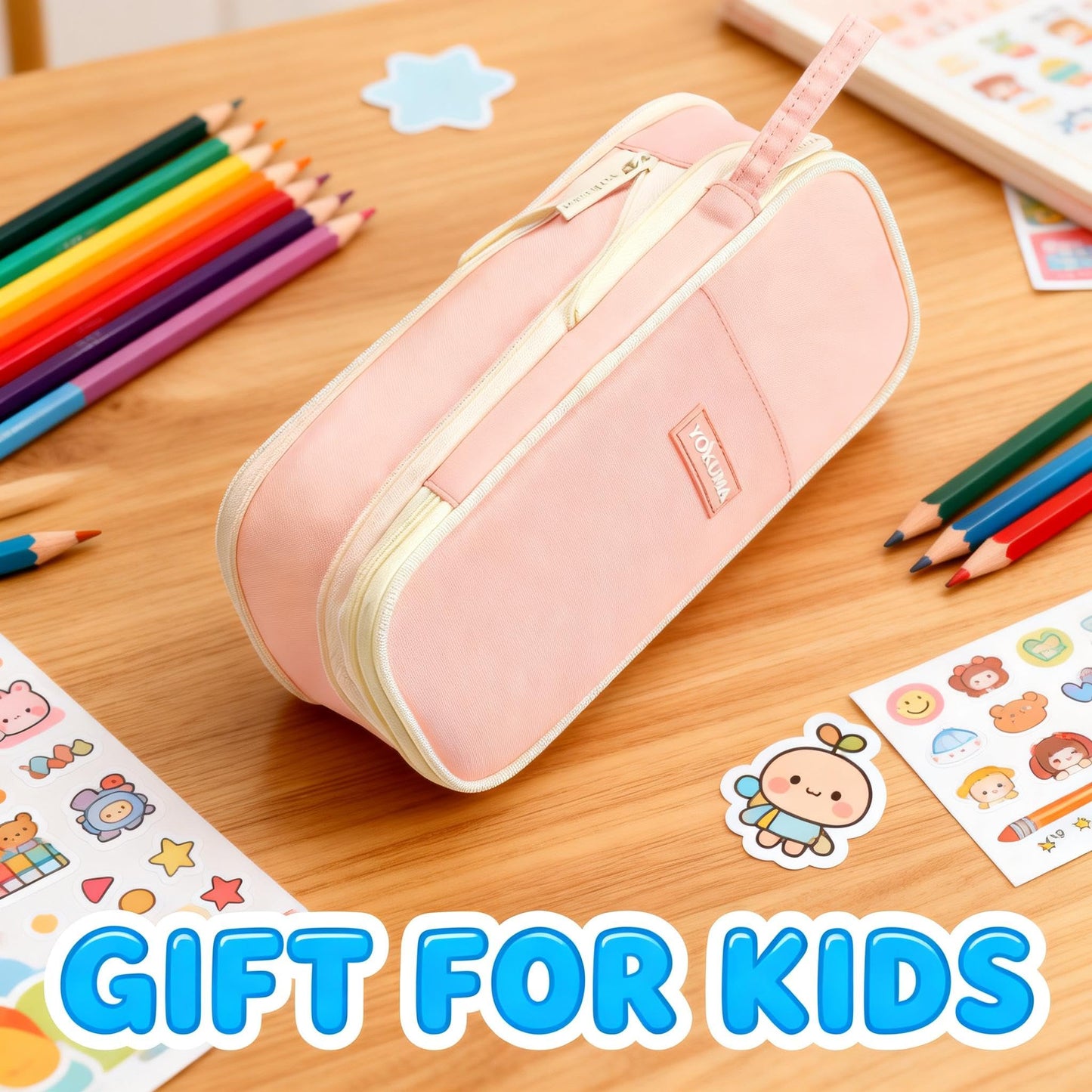 YOKUMA Pencil Case Cute Pencil Pouch for Girls Big Capacity Pen Bag Box, Kawaii Aesthetic College School Supplies for Student Teen Adults Preppy, Pink