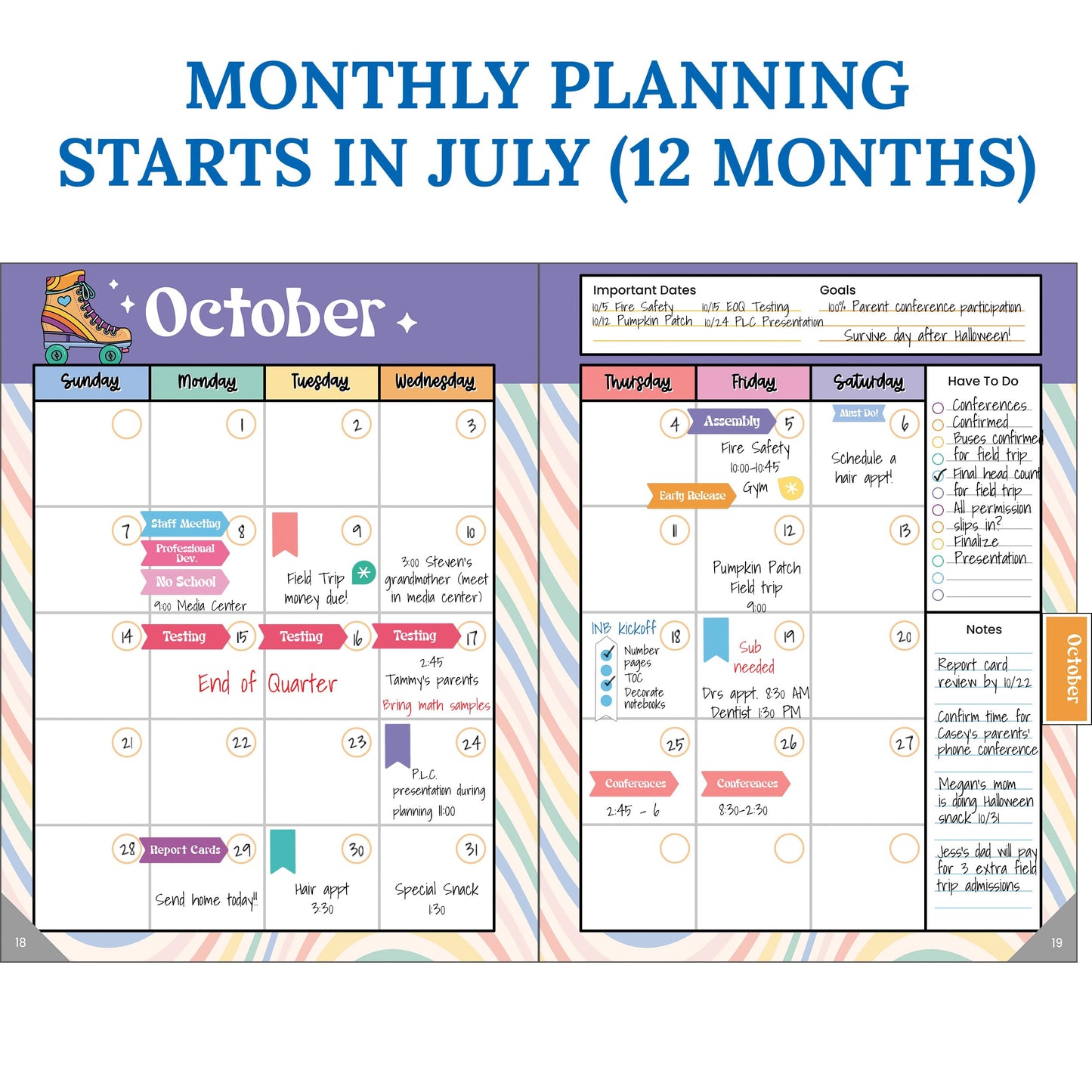 Carson Dellosa Retro Remix Teacher Planner 2026-2027, Undated 8" x 11" Lesson Plan Book With Retro Stickers, Class Schedule, Weekly Calendar, Homeschool & School Supplies, Groovy Classroom Must Haves