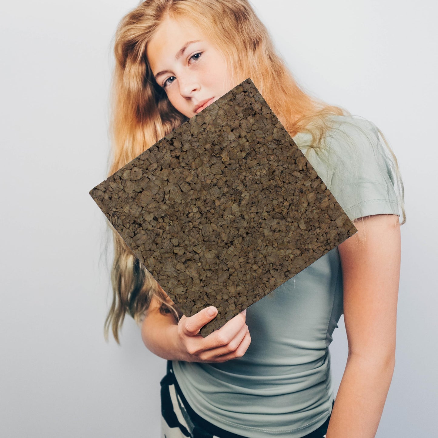 Flipside Products 12" x 12" x 9.5mm Thick Dark Brown Cork Squares, Wall Tiles, Square Pinning Cork Board, Bulletin Board Mini Wall Board - 4 Pack