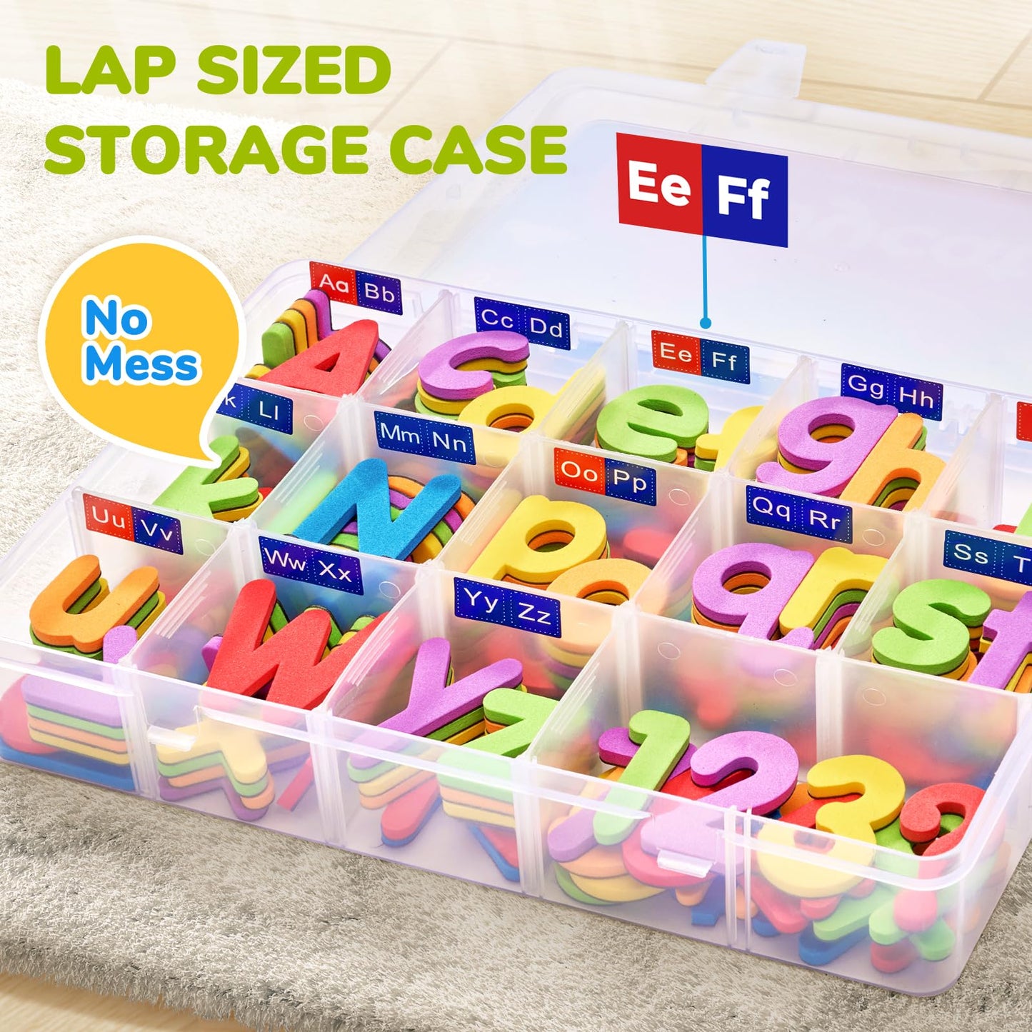 Gamenote Classroom Magnetic Alphabet Letters Kit 178Pcs with Double Side Magnet Board - Foam Alphabet Letters for Preschool Kids Toddler Spelling and Learning Colorful ABC Education Fridge Magnets