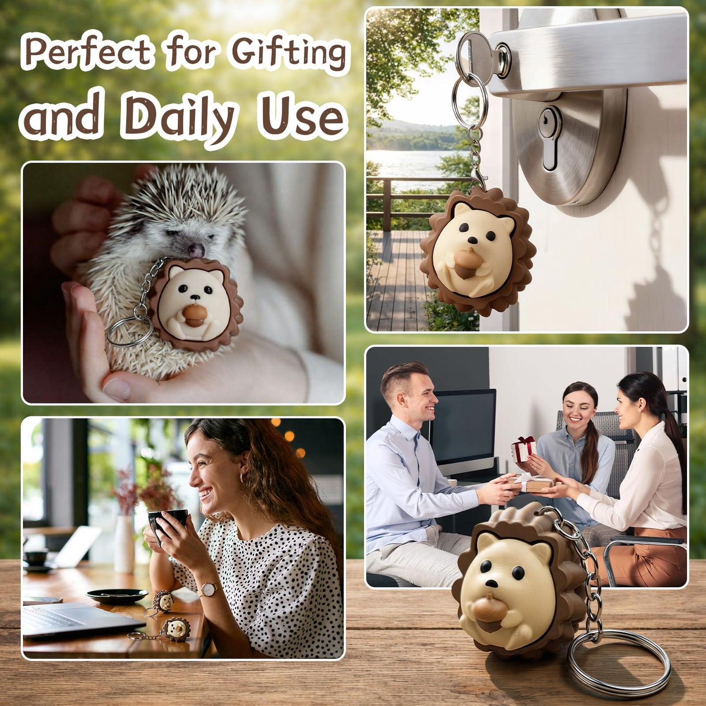 Kenning 12 Pcs Hedgehog Clicker Fidget Toys Keychains Bulk 3D Printed Sensory Clicker for Stress Relief End of Year Student Gifts from Teacher Classroom Rewards Graduation Favors