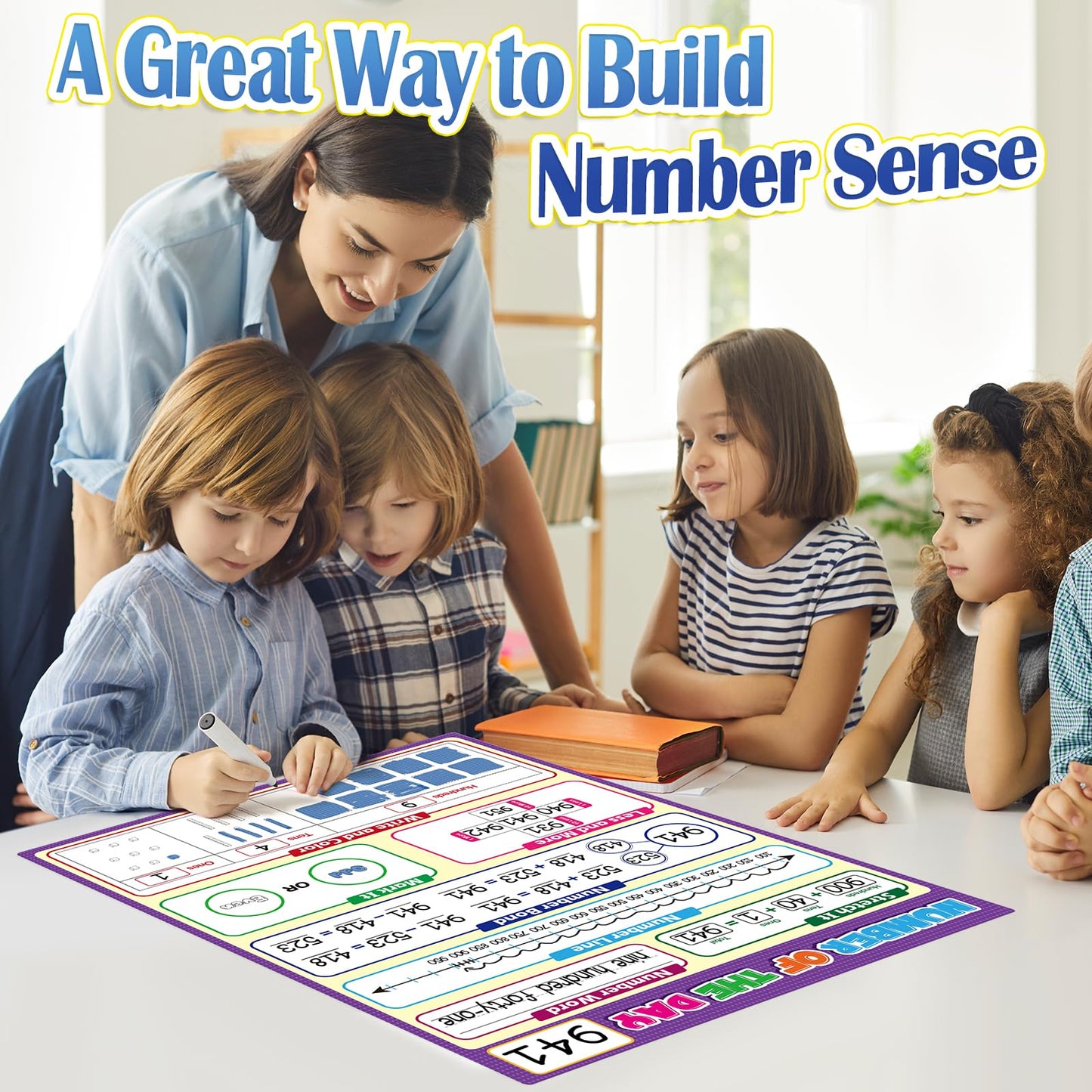 Aizweb Giant Magnetic Number of the Day Chart Paper,Dry Erase Place Value Number Line for Classroom Whiteboard Accessories,Teacher Must Have Essential Homeschool Teaching Supplies,Math Manipulative