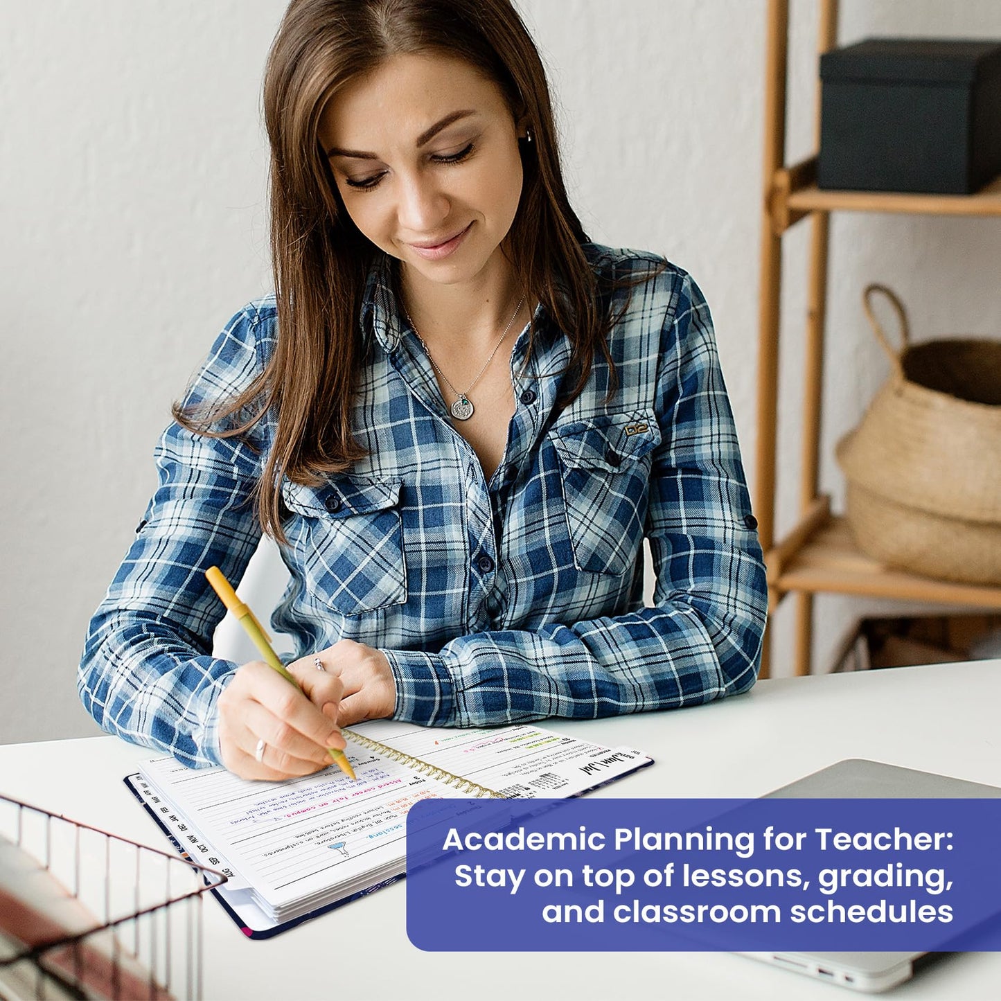 Planner 2026–2027, Weekly & Monthly Academic Organizer for School Year, Jul 2026–Jun 2027, Hardcover Planner with Tabs, Back to School Essential, 6.3" x 8.5", Caffeine Mosaic