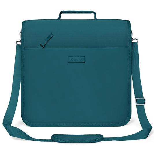 SUNEE Zipper Binder 3 Ring, 3 Inch O-Ring with Handle and Shoulder Strap, 600-Sheet Capacity, 5-Tab Expanding File Folder, Multi-Pockets for Middle School Organizer Binder with Zipper, Dark Teal-Green