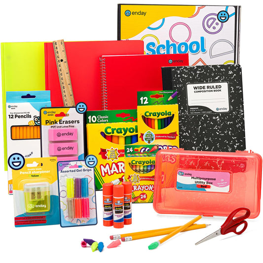 Enday Back to School Supplies Kit - Grades K-5, 83 Piece Back to School Supplies Kit, Kindergarten School Supplies Kids for Girls & Boys