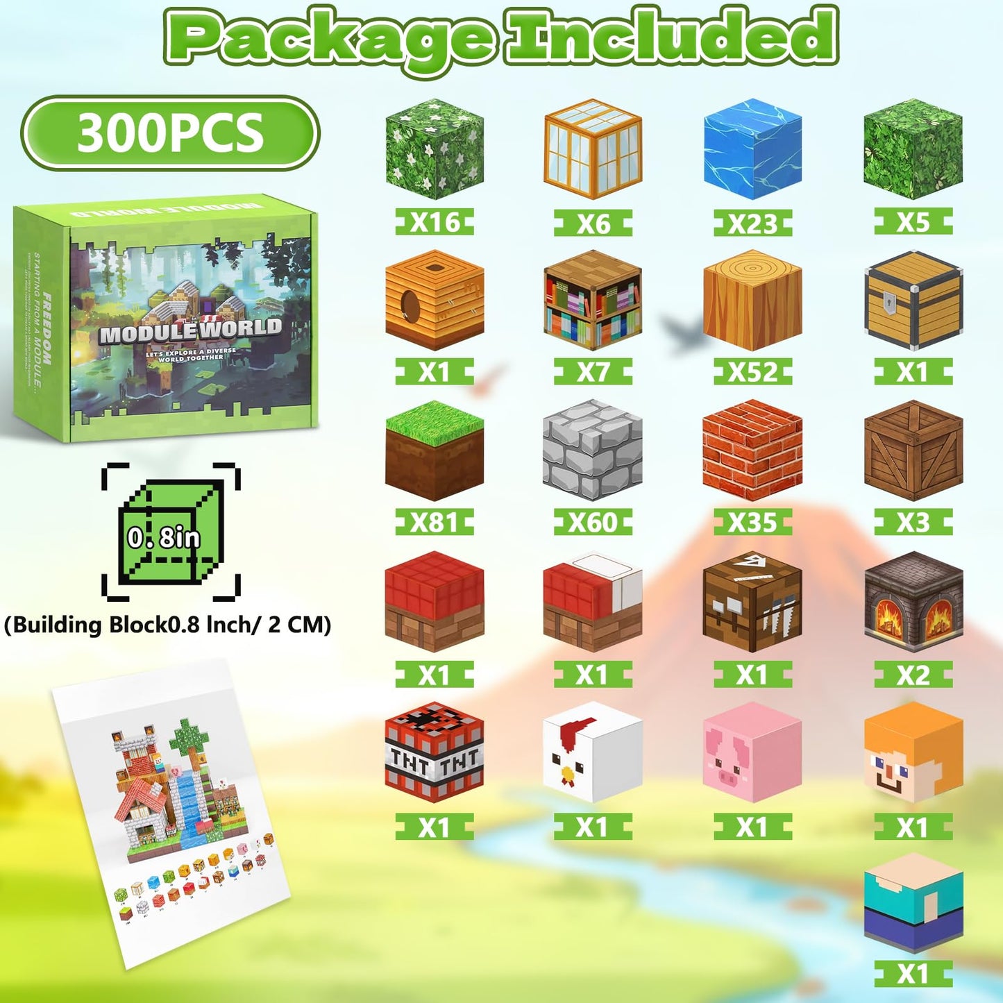 MUUHU 300PCS Magnetic Blocks - 0.8" Magnetic Building Blocks for Kids, STEM Toys, Educational Magnet Blocks, Magnetic Cubes Tiles, Christmas Birthday Gifts for Boys & Girls Ages 3 4 5 6 7 8 9 10