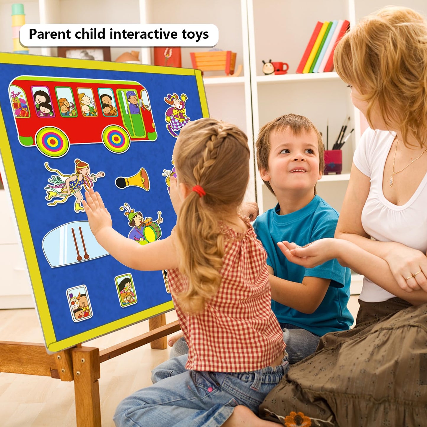 Thryvomniq Wheels on The Bus Felt Board Story Sets Kindergarten Storytelling Learning Interaction Activity Performance Props for Classroom & Family