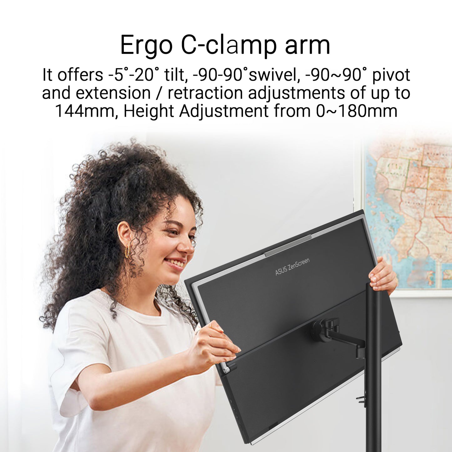 ASUS ZenScreen 27” 1440P Transportable Monitor (MB27ACF) - QHD (2560 x 1440), IPS, 100Hz, USB-C PD 70W, Speakers, Carrying Handle, Kickstand, C-clamp, Sub-woofer, 2.1 Channel Audio, 3 yr Warranty