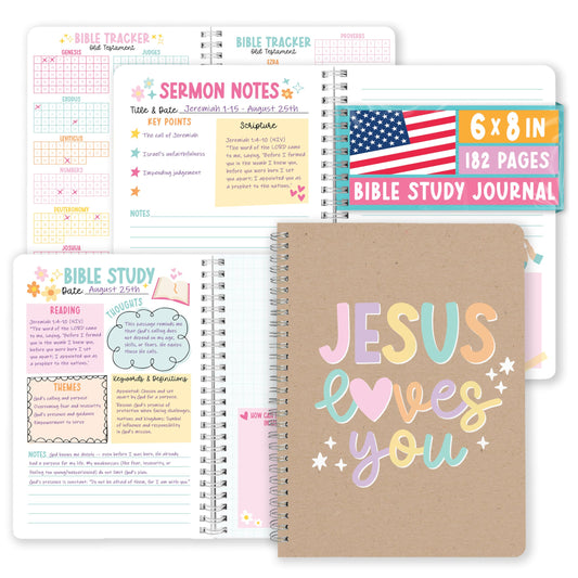 Guided Bible Study Journal for Women - Bible Journal for Women, Sermon Notes Notebook, Church Notes Journals, Scripture Study Supplies and Journaling Kit, Christian Graduation Gifts