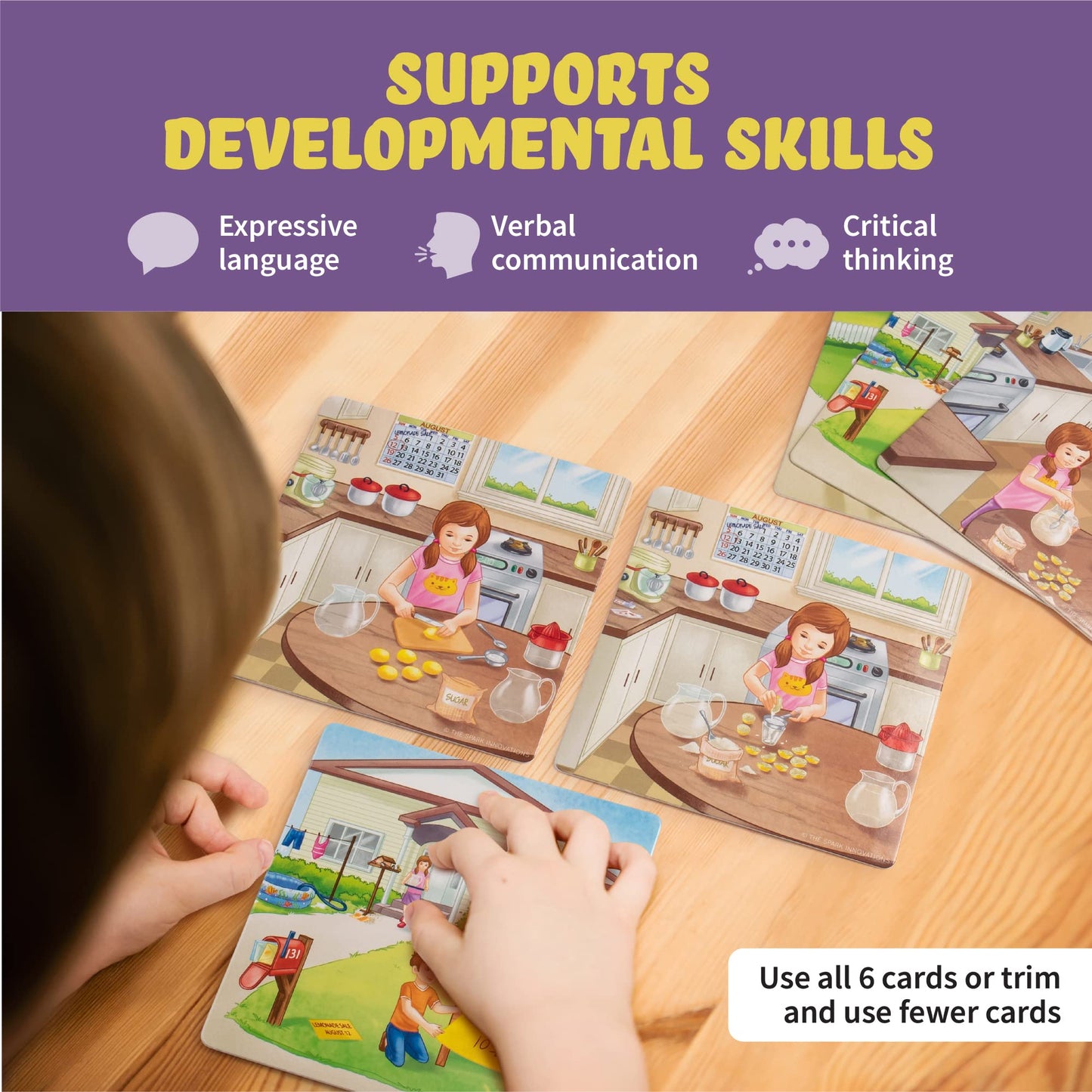 SPARK INNOVATIONS Sequencing and Storytelling Cards, Speech Therapy Game, Special Education Materials, Sentence Building, Problem Solving, English Language Learners (Sequence Cards 1 and 2 Combo)