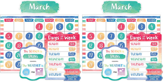 Teacher Created Resources Watercolor Calendar Bulletin Board - 8971 (Pack of 2)