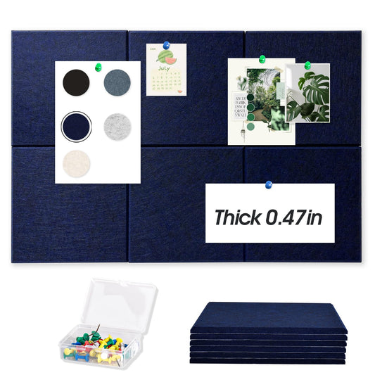 Thick Cork Board Tiles for Wall with Push Pins, Removable 36"x24"x0.47" Bulletin Board Sets, Magrowill 6 Packs Felt Panels Self-Adhesive Pin Board
