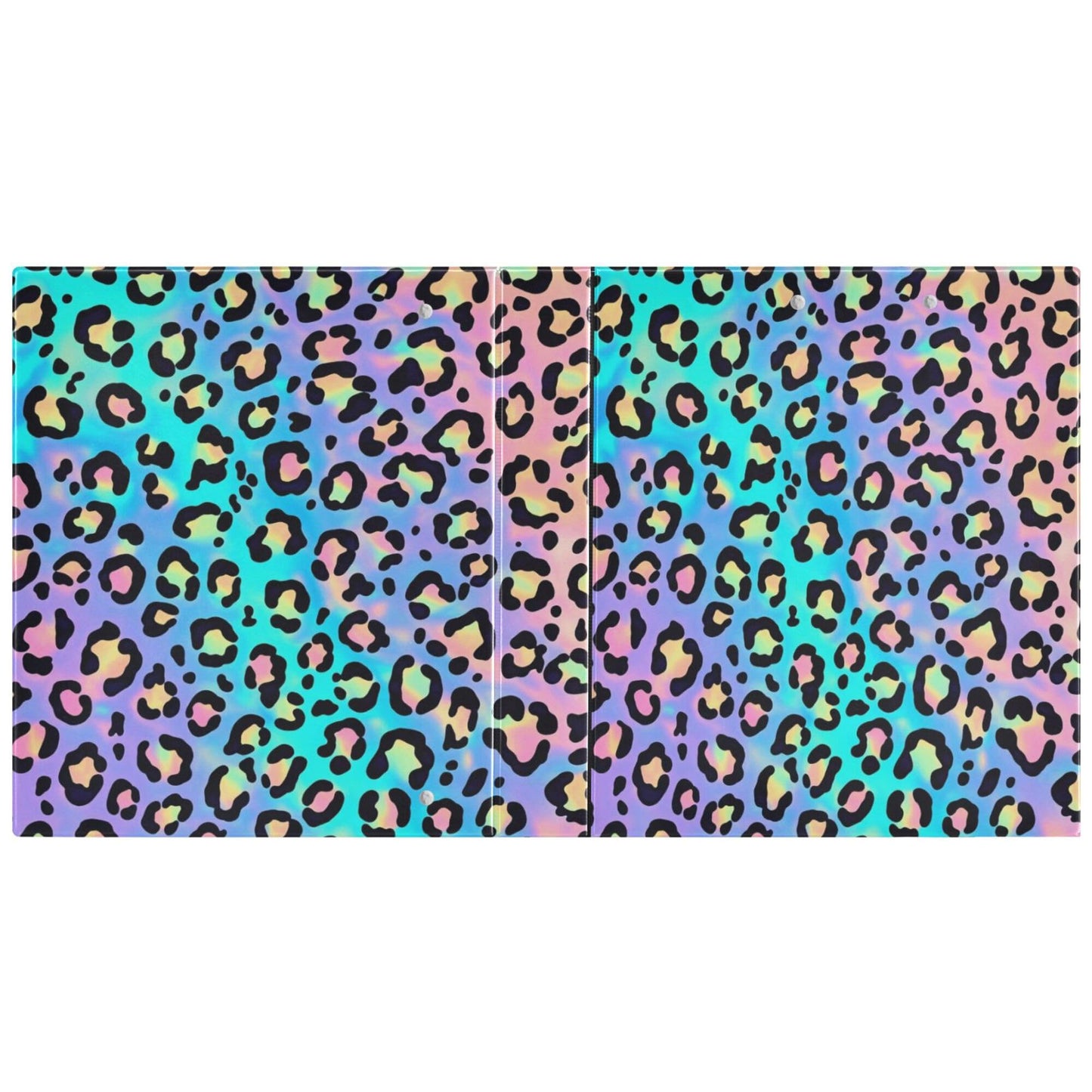 Colorful Cheetah Round Ring Binders 1.5 Inch Leopard Purple 3 Ring Clipboard Binder for Office School Work Supplies File Folder 200 Sheet Capacity