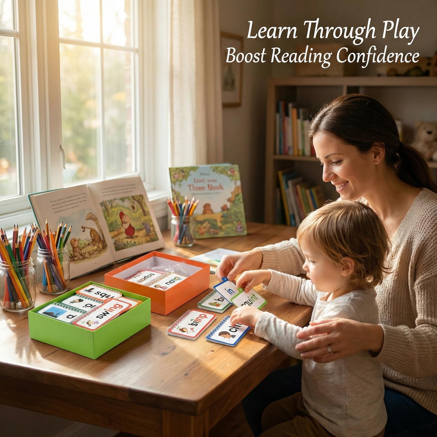 40 Read and Rhyme Flip Books,Phonics Word Family Build Book Learn to Read Phonics Flash Cards,Educational Flash Cards Set for Kids, ABC Letter Sounds and Word Families Vocabulary Learning Cards