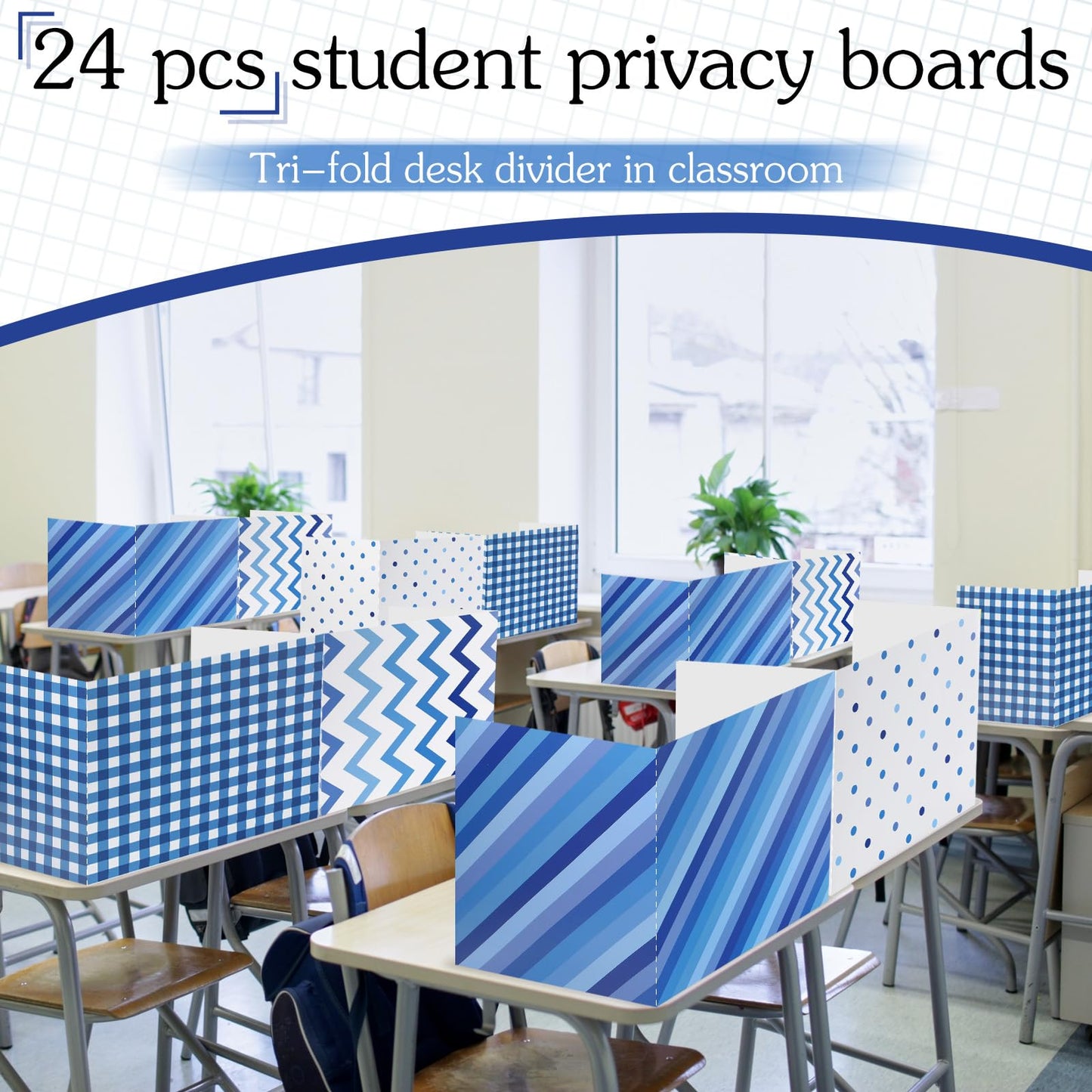 SATINIOR 24 Pcs Privacy Folders for Students, Desk Dividers for Classroom Testing, Student Privacy Boards Classroom Must Have, School Teacher Supplies