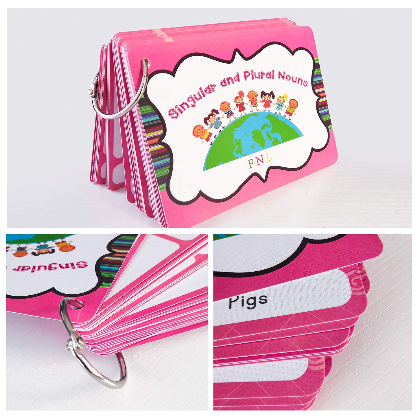 Zwttey Irregular Verbs/Plural Nouns/Degrees of Comparison/Verb Tense 4 Themes English Flashcards Vocabulary Building Pocket Cards Grammar Educational Learning Aids Pre-Kindergarten Classroom Supplies