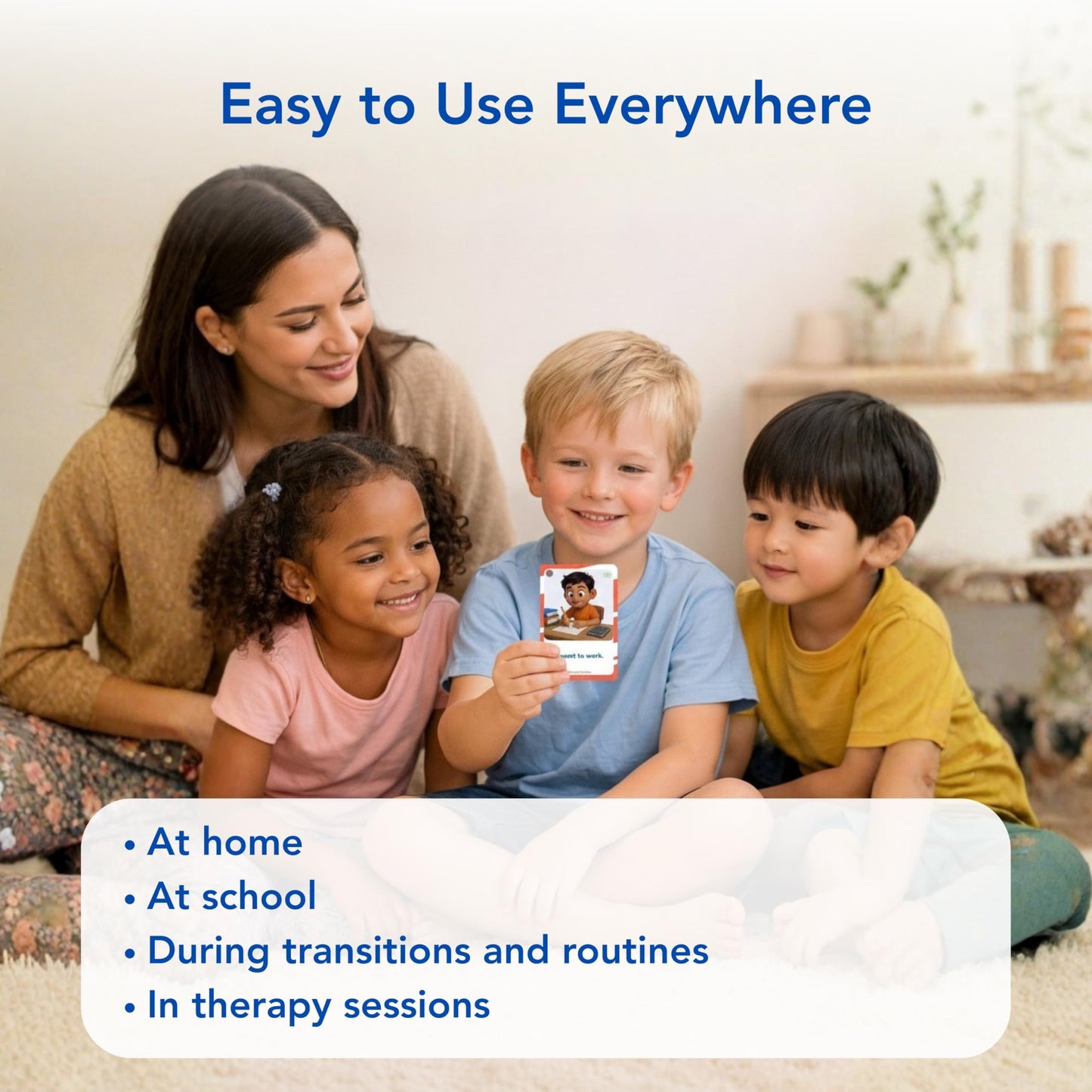 Visual Aid – Kids’ Communication Cards – 30 Durable 700gsm Flashcards for Needs & Feelings