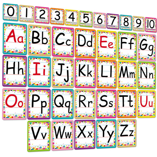 Adduster Bulletin Board Letters - ABC Alphabet Poster Classroom Decorating Set Toddler English Poster Kindergarten Elementary Classroom Nursery Home Wall Decoration（Multicolored Confetti）