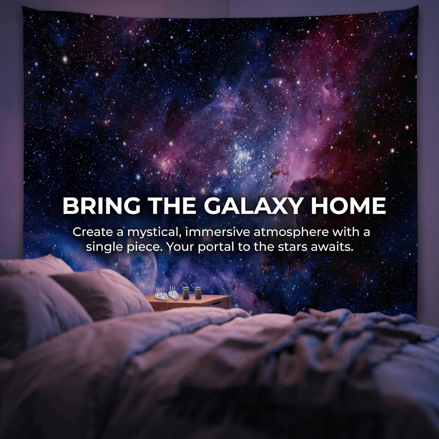 goodbath Small Tapstry, Outer Space Universe Galaxy Star Tapestries Wall Hangings for Living Room Bedroom Dorm, 60 x 40 Inch, Colorful