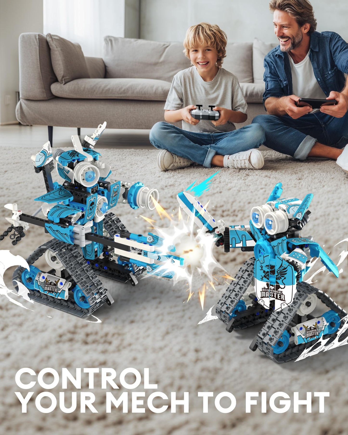 Opmind 5 in 1 STEM RC Robot Building Kit, 408PCS APP & Remote Control Blocks DIY Engineering Robotics, Erector Science Set for Kids Age 6 7 8 9 10 11 12+, Educational Learn Toys Gift for Boys & Girls