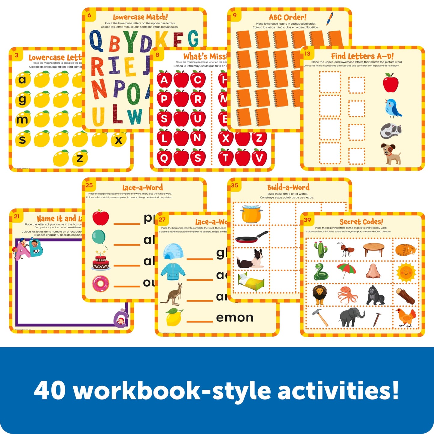 Learning Resources Skill Builders Letter Learning Kit - Alphabet Montessori Toys, Homeschool Supplies, Preschool Classroom Must Haves, Toddler Activities, Lacing Cards
