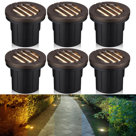 LEONLITE 4 Inch LED Well Lights, 5 Color Temperatures, Oil Rubbed Bronze, Low Voltage, Model A-10260, Pack of 6