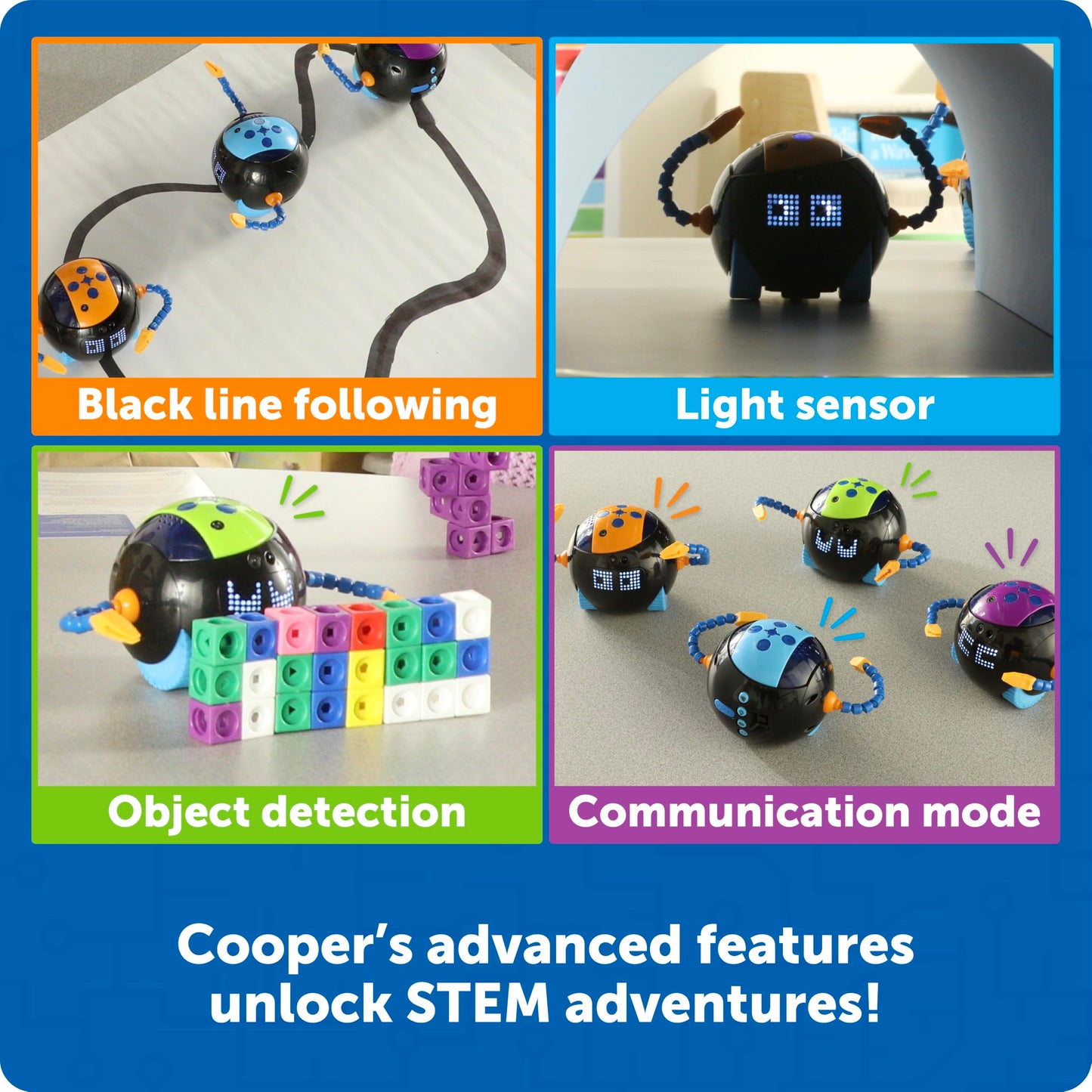 Learning Resources Cooper the STEM Robot Classroom Pack – Rechargeable Educational Coding Robot Toy for Elementary School, Coding Toys for Kids, Robotics Kits for Kids Age 5-7