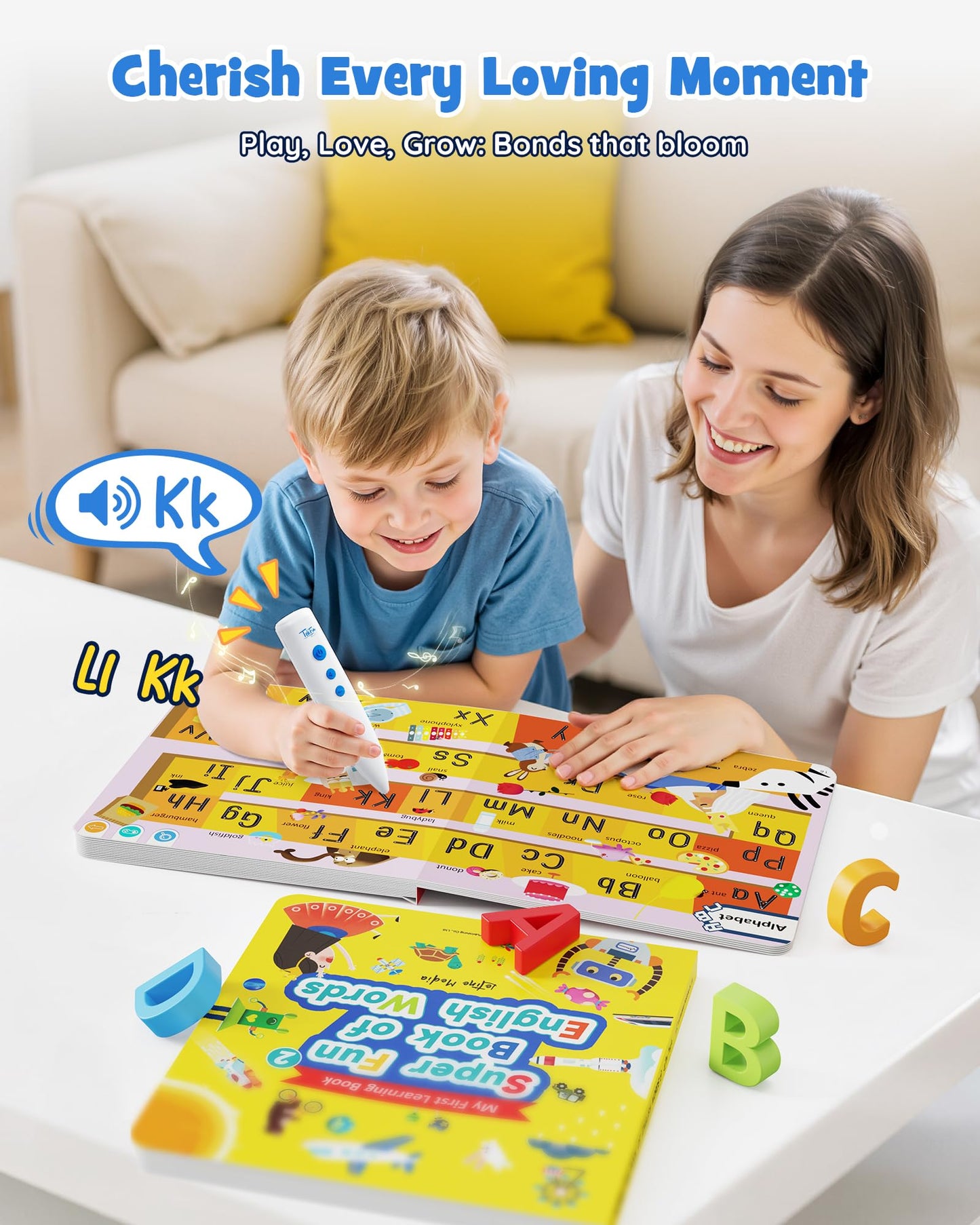 TEKFUN Talking Pen Books Sets, Interactive Audio Sound Books Kids Learning Electronic Toys for Boys Girls, Autism Sensory Games, Early Educational Gifts Birthday Gifts for Toddlers Kids Age 2 3 4 5
