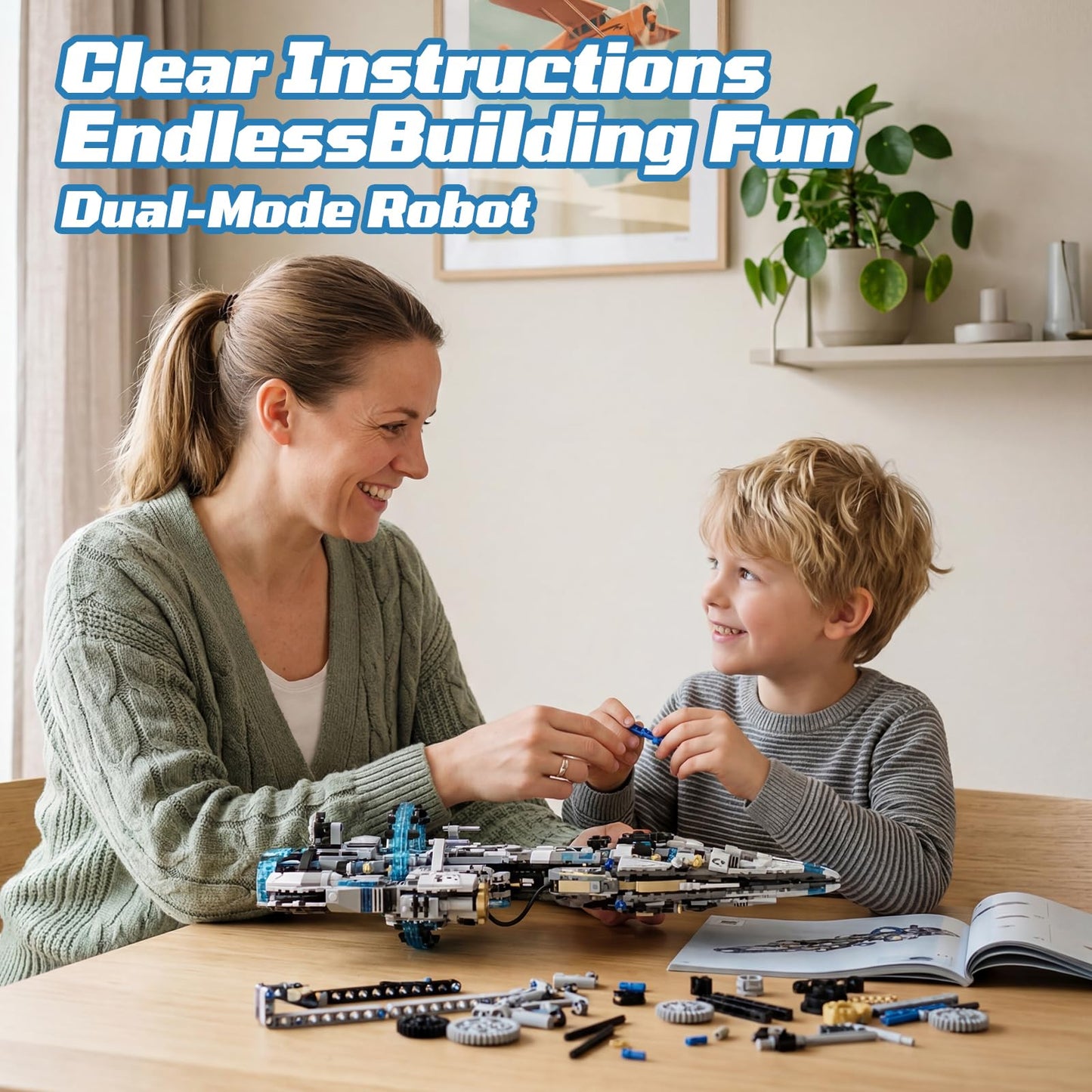 HPROMOT 2-in-1 STEM Robot Building Kit, 1468 PCS APP & Remote Control Space Robot Toys for Kids Ages 8-16, Engineering Technic Coding Robotic Kit, Educational Science Set Birthday Gift for Boys Girls