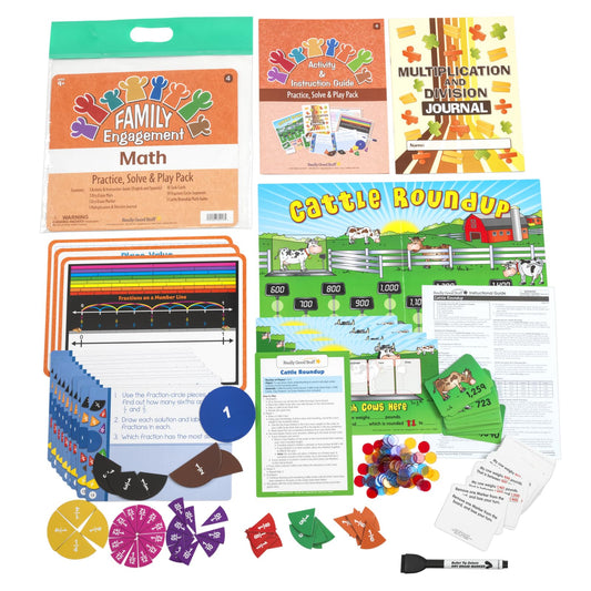 Really Good Stuff Family Engagement Math – Practice, Solve & Play Pack - Fourth Grade