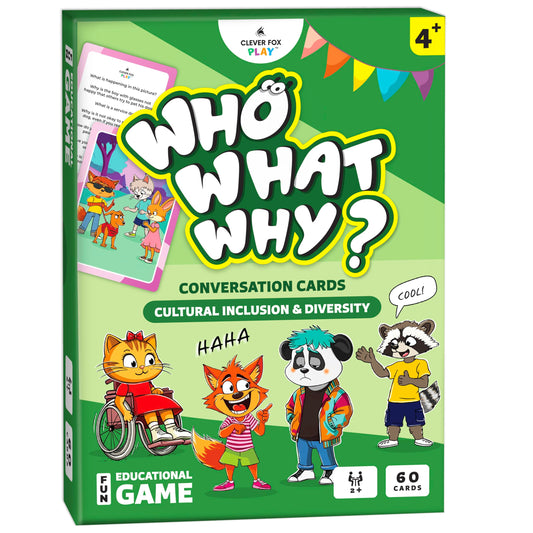 Who What Why Cultural Diversity & Inclusion Cards for Kids – SEL Game for Empathy, Disability, Social Awareness & Coping Skills – Learning Culture & Traditions Conversation Cards, Ages 4+