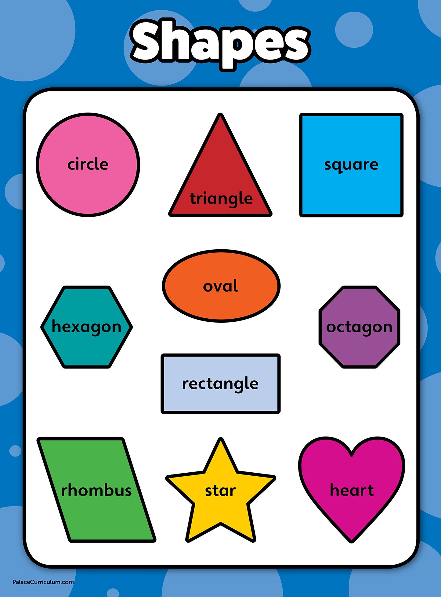 Palace Learning 4 pack - ABC Alphabet + Numbers 1-10 + Shapes + Colors Poster Set - Toddler Educational Charts (LAMINATED, 18" x 24")