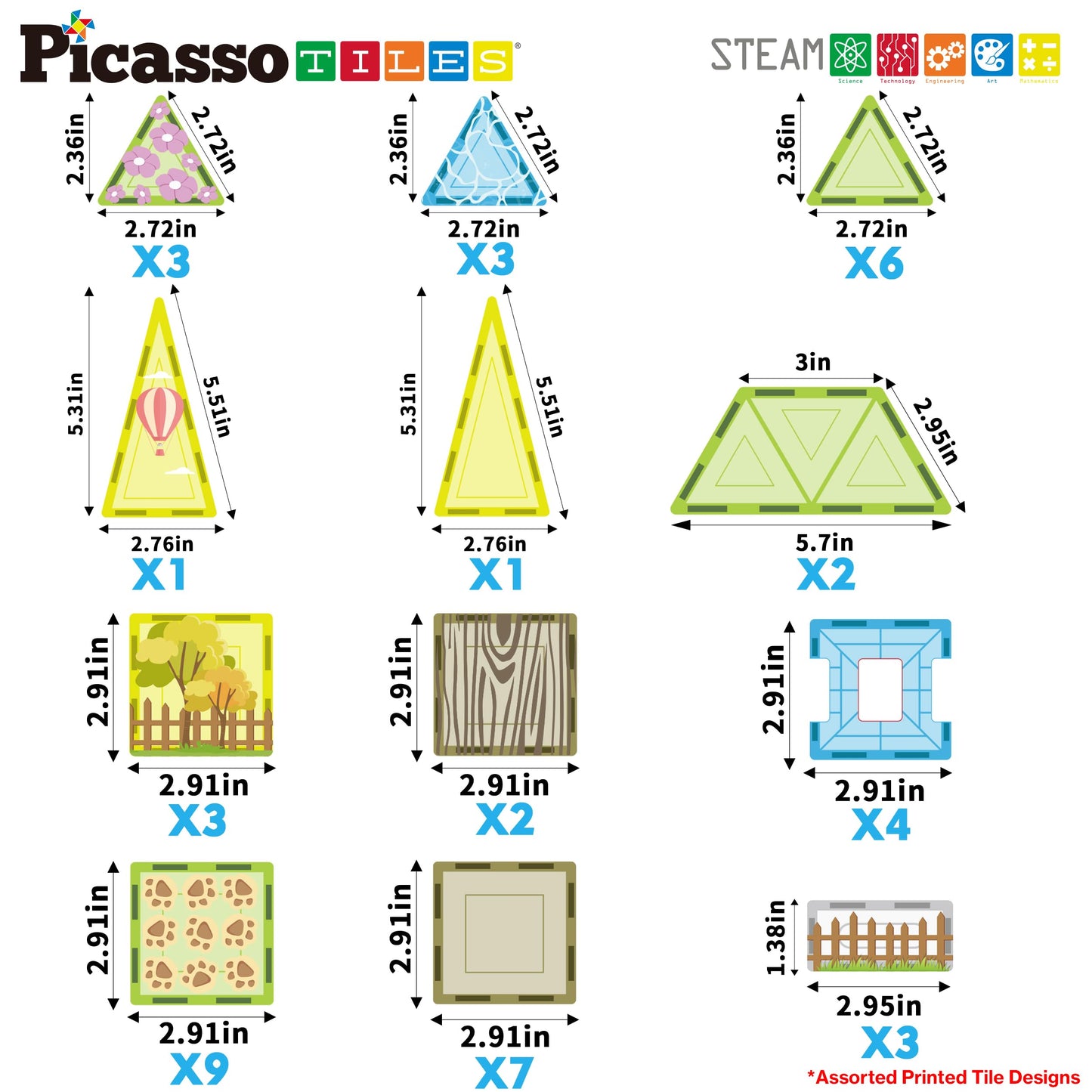 PicassoTiles Magnetic Tile Farm Animal Building Playset with 8 Character Figures STEM Construction Toy for Kids Age 3 Plus Educational Pretend Play Learning Blocks Farmyard Creative Activity Kit PTQ17