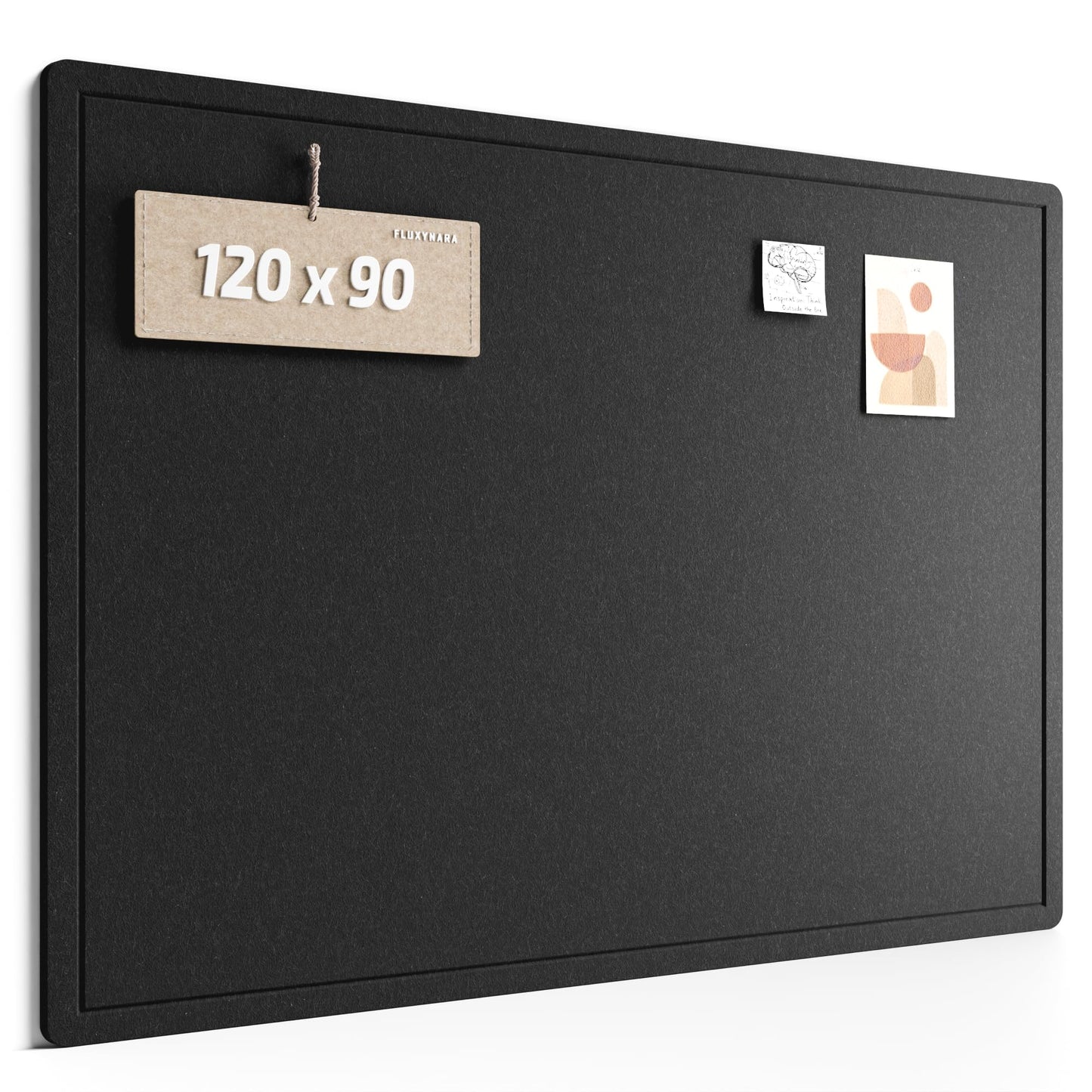 Fluxynara Large Bulletin Board, 47.2" x 35.4" Cork Board Alternative with 24 Safe Removable Adhesive Tabs, Foldable Felt Pin Board for Home Office, Classroom, Bedroom,Entryway for Walls—Black